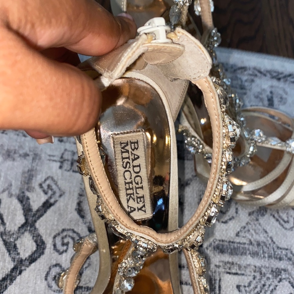 Badgely Mischka Stappy Rhinestone Heels - Picture 3 of 6